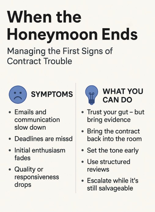 When the Honeymoon Ends: Managing the First Signs of Contract Trouble